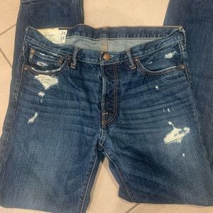 Abercrombie and Fitch distressed straight leg jeans